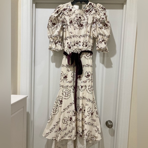 ANTONIO MELANI High Low Floral Dress with belt New with tag - Picture 3 of 7